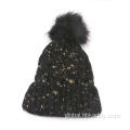 ACRYLIC WARM KNIT CAP BLACK WINTER ADULT INSULATION BEANIE HAT Factory